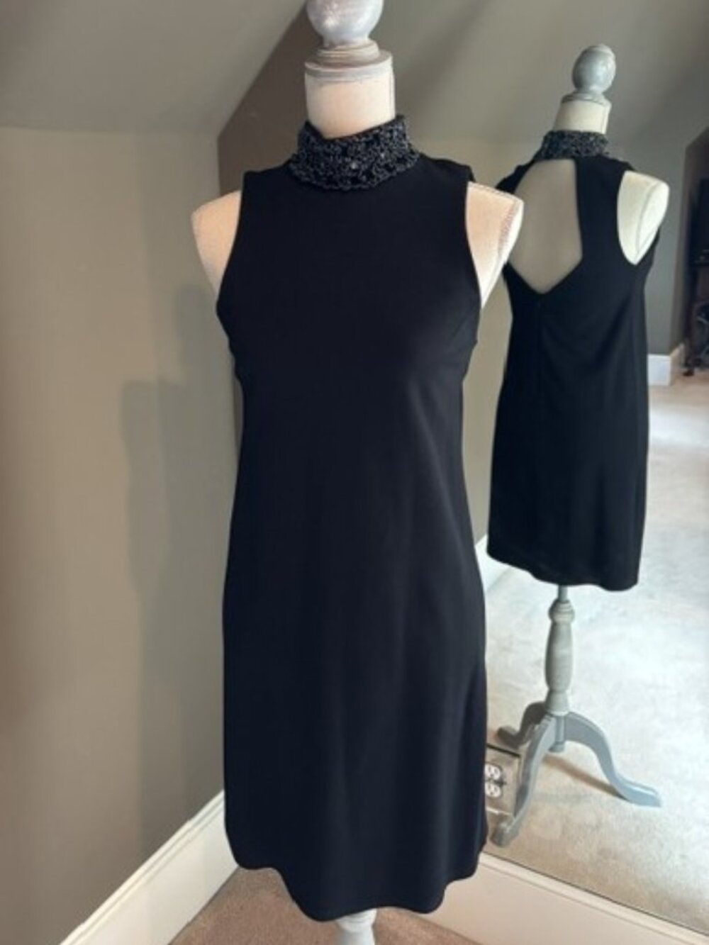Vintage 90's Andrea Jovine Little Black Body Con Dress Size S
